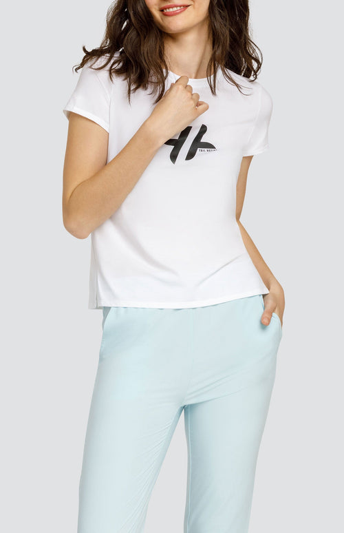 Bijou Top - Chalk White with Logo