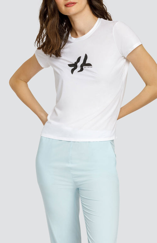 Bijou Top - Chalk White with Logo